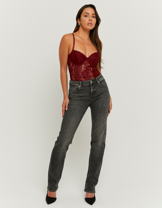 TALLY WEiJL, Grey Mid Waist Slim Jeans for Women