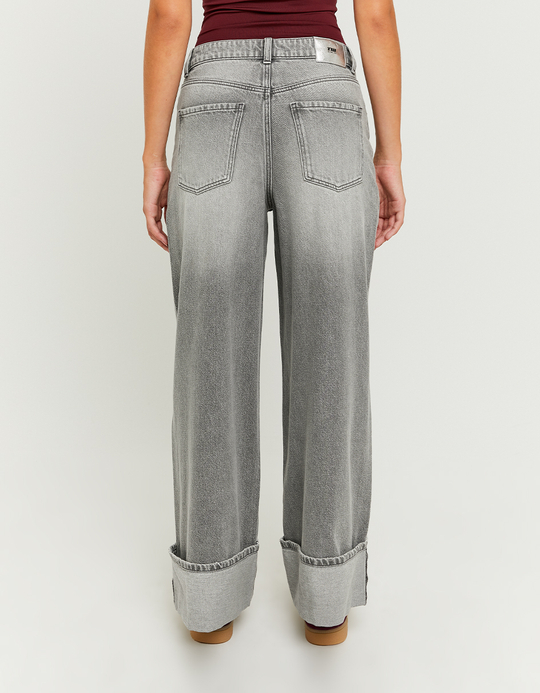 TALLY WEiJL, Graue Jeans mit mittlerer Taille und weitem Bein for Women
