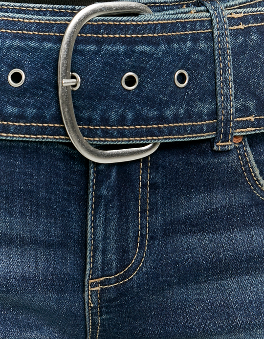 TALLY WEiJL, Blue Mid Waist Bootcut Jeans With Belt for Women