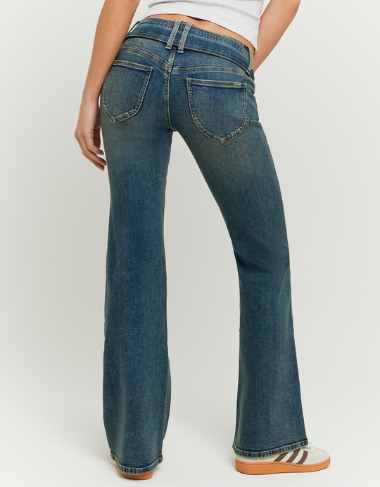 TALLY WEiJL, Jeans Bootcut Blu a Vita Media con Cintura for Women