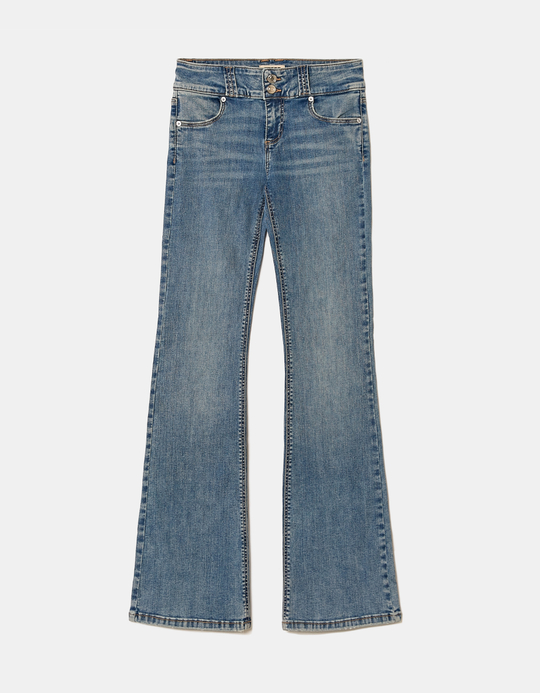 TALLY WEiJL, Blaue Low-Waist Bootcut-Jeans for Women