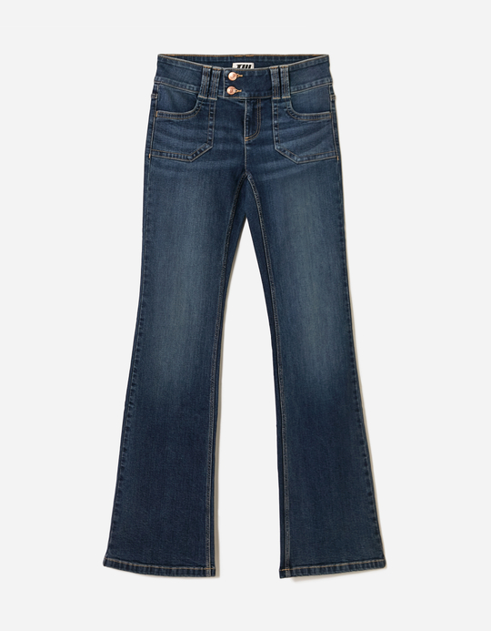 TALLY WEiJL, Blue Low Waist Flare Jeans for Women