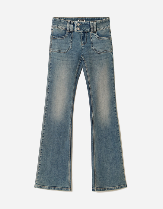 TALLY WEiJL, Blue Low Waist Flare Jeans for Women