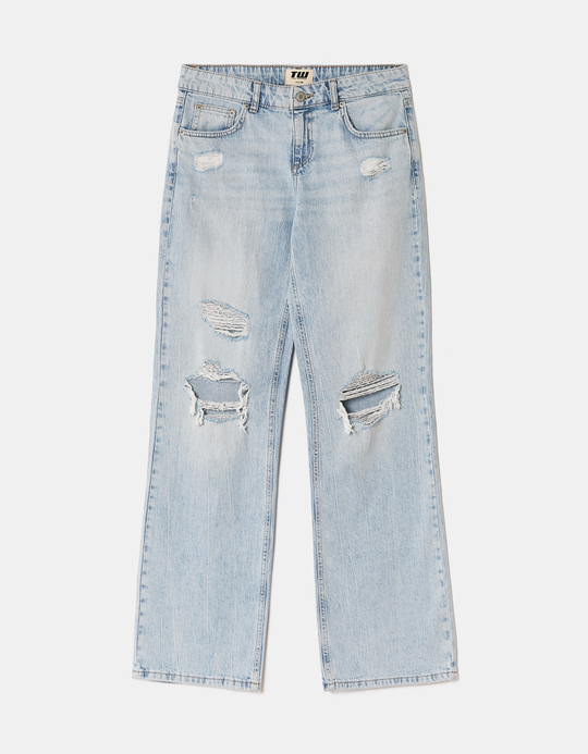 TALLY WEiJL, Blaue Low Waist Straight Jeans for Women
