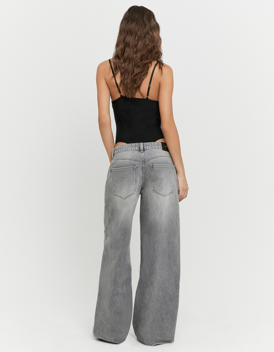 TALLY WEiJL, Graue Low-Waist Baggy Jeans for Women