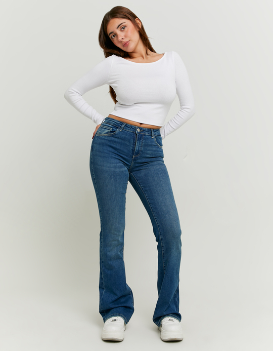 TALLY WEiJL, Dark Blue Push Up Flare Jeans for Women