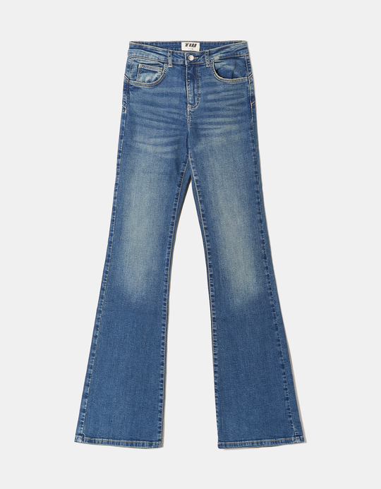 TALLY WEiJL, Dark Blue Push Up Flare Jeans for Women