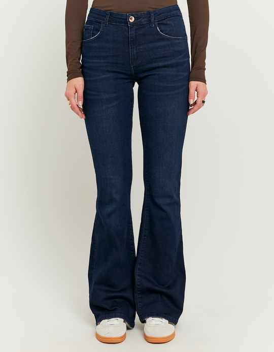 TALLY WEiJL, Jeans Flare a Vita Media Blu for Women