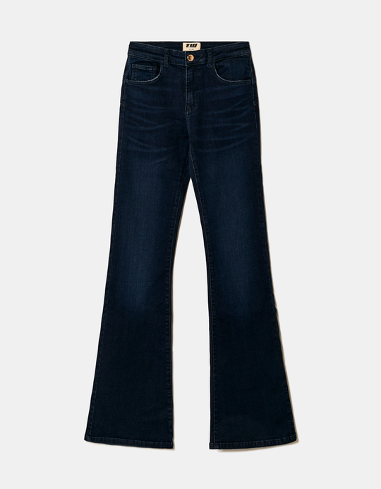 TALLY WEiJL, Jeans Flare a Vita Media Blu for Women