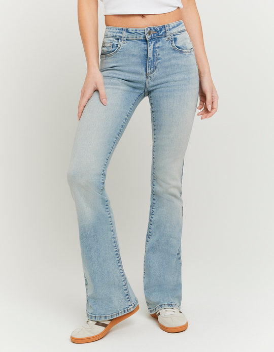 TALLY WEiJL, Blue Mid Waist Flare Jeans for Women
