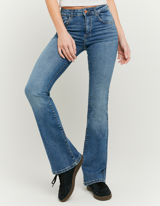 TALLY WEiJL, Blue Mid Waist Flare Jeans for Women