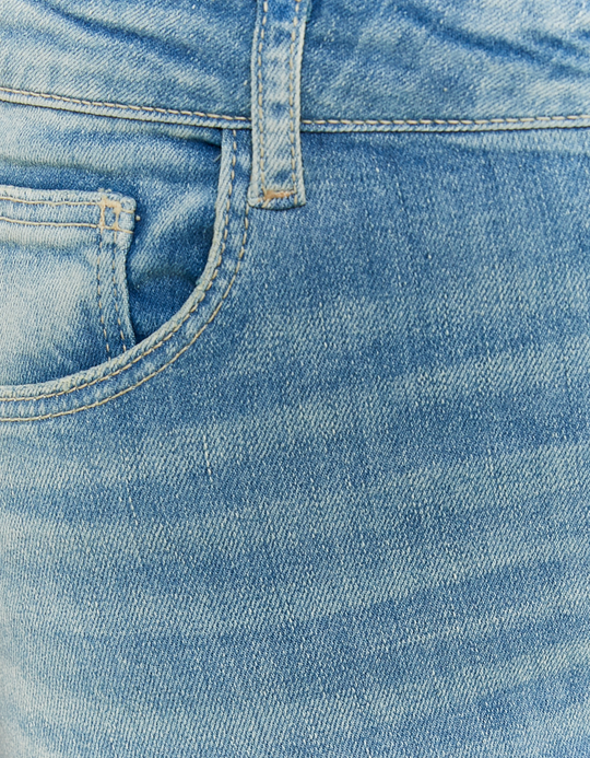 TALLY WEiJL, Blaue Mid Waist Push Up Flare Jeans for Women