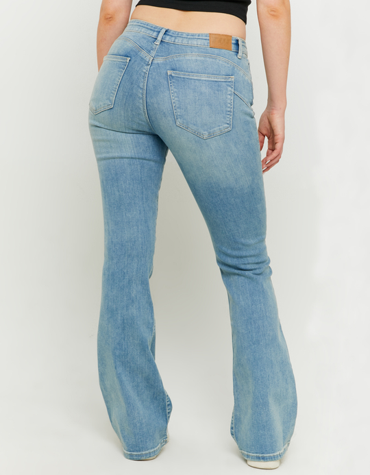 TALLY WEiJL, Blaue Mid Waist Push Up Flare Jeans for Women