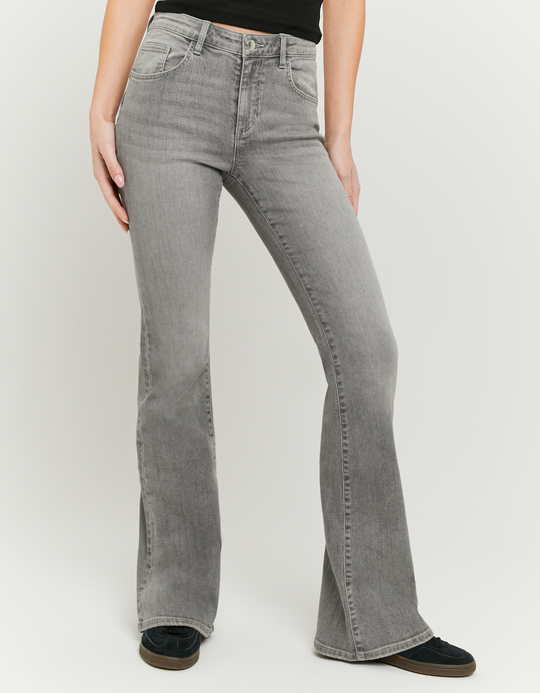 TALLY WEiJL, Grey Mid Waist Flare Jeans for Women
