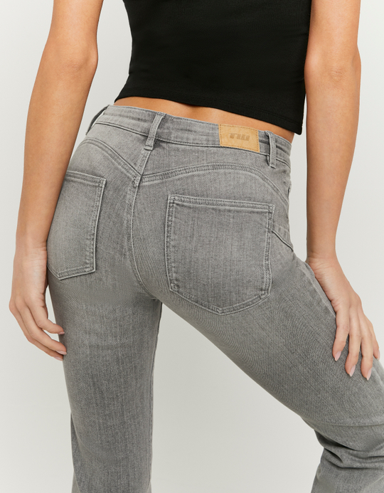 TALLY WEiJL, Graue Mid Waist Schlagjeans for Women