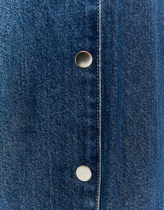 TALLY WEiJL, Jean Wide Leg Bleu Foncé avec Boutons Pression for Women