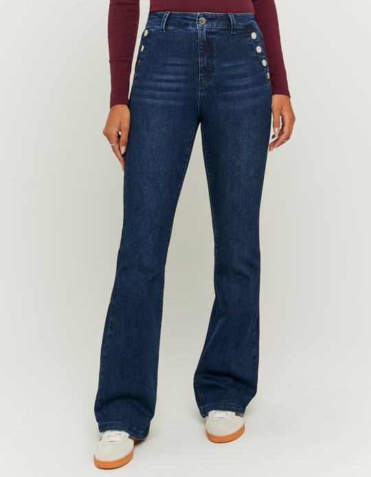 TALLY WEiJL, Blue Mid Waist Flare Jeans for Women