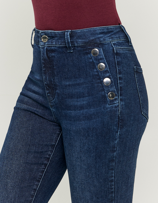 TALLY WEiJL, Blaue Mid Waist Flare Jeans for Women