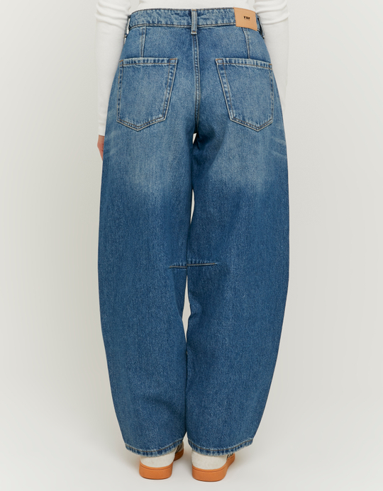TALLY WEiJL, Blue Mid Waist Barrel Leg Jeans for Women