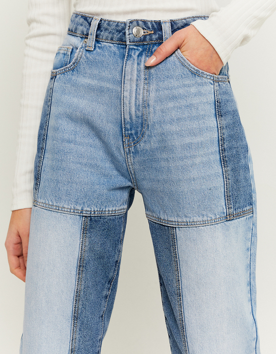 TALLY WEiJL, Jean Mom Patchwork Taille Haute for Women