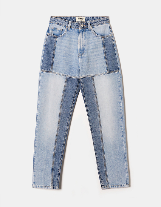 TALLY WEiJL, Jean Mom Patchwork Taille Haute for Women