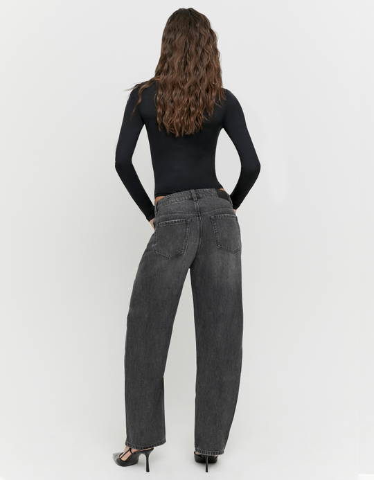 TALLY WEiJL, Black Barrel Jeans for Women