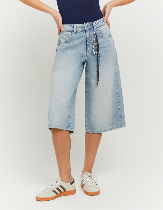 TALLY WEiJL, Bermuda in denim blu a vita media for Women