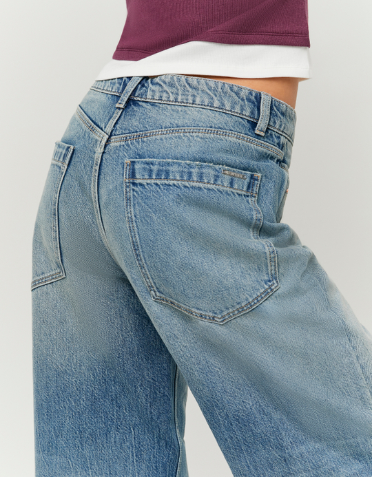 TALLY WEiJL, Blaue Mid Waist Barrel Jeans for Women