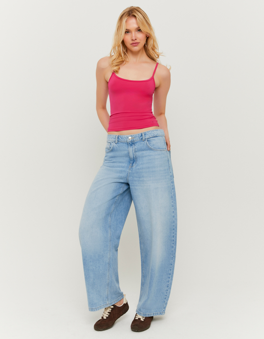 TALLY WEiJL, Light Wash Blue Barrel Jeans for Women