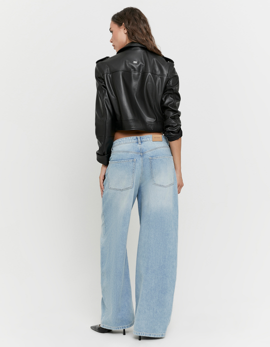 TALLY WEiJL, Jeans Barrel Blu Lavaggio Chiaro for Women