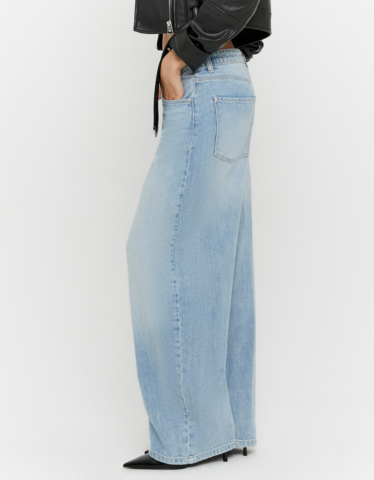 TALLY WEiJL, Jeans Barrel Blu Lavaggio Chiaro for Women