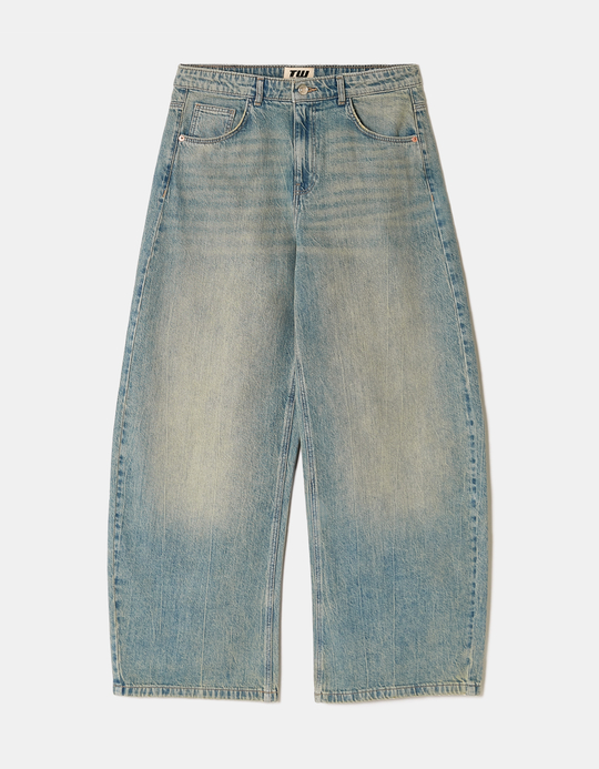 TALLY WEiJL, Light Wash Blue Barrel Jeans for Women