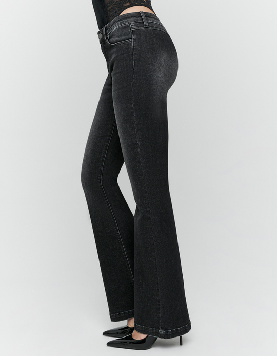 TALLY WEiJL, Black Light Wash Flare Jeans for Women