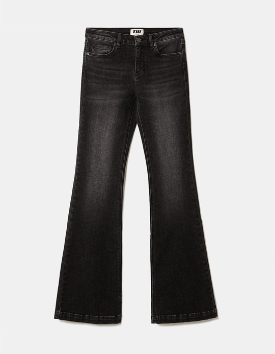 TALLY WEiJL, Black Light Wash Flare Jeans for Women