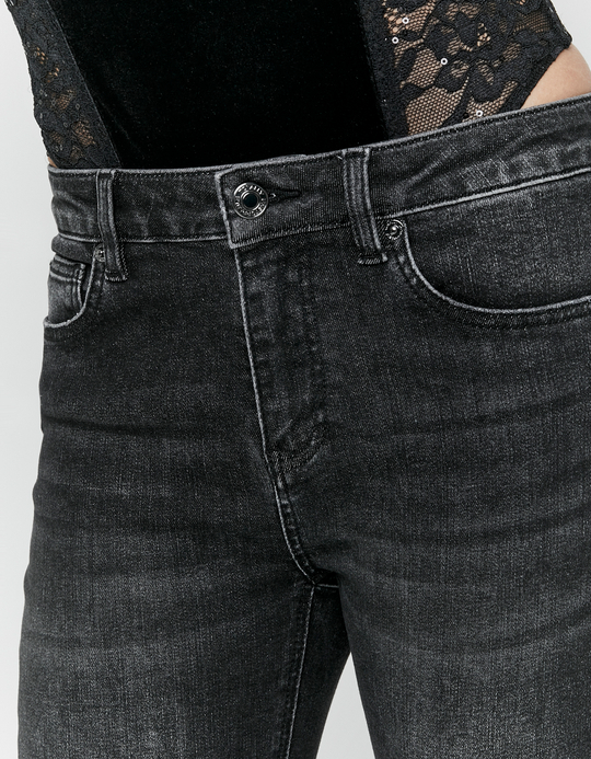 TALLY WEiJL, Black Light Wash Flare Jeans for Women