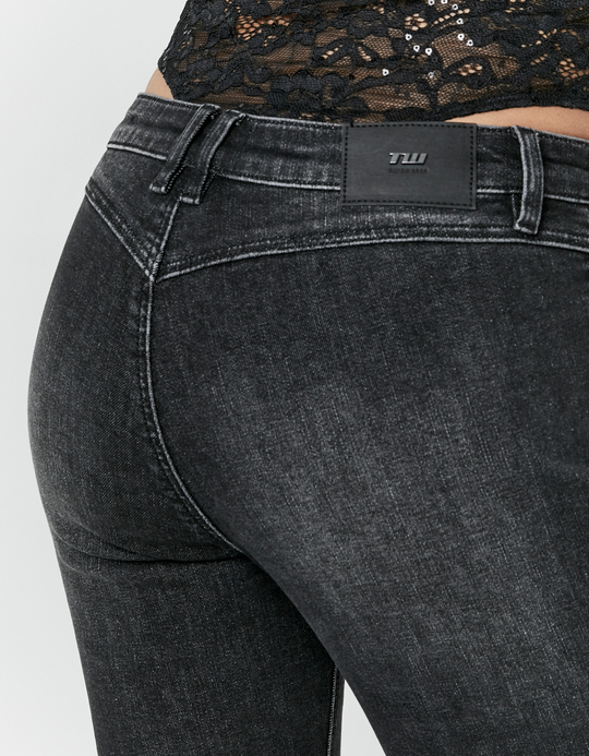 TALLY WEiJL, Black Light Wash Flare Jeans for Women