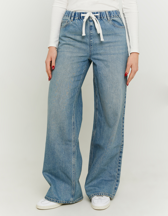 TALLY WEiJL, Baggy blue jeans tied at waist for Women