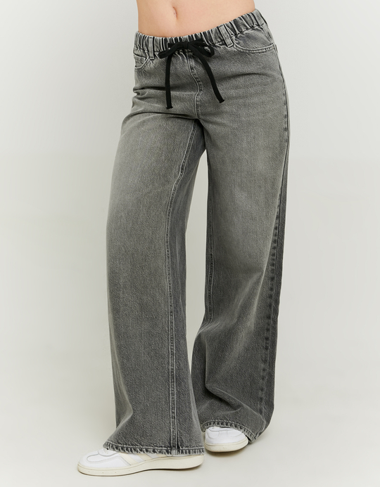 TALLY WEiJL, Baggy Grey jeans tied at waist for Women