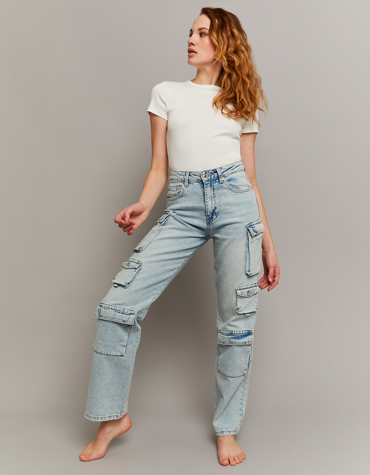 TALLY WEiJL, Jeans Cargo Multitasche a Vita Media for Women
