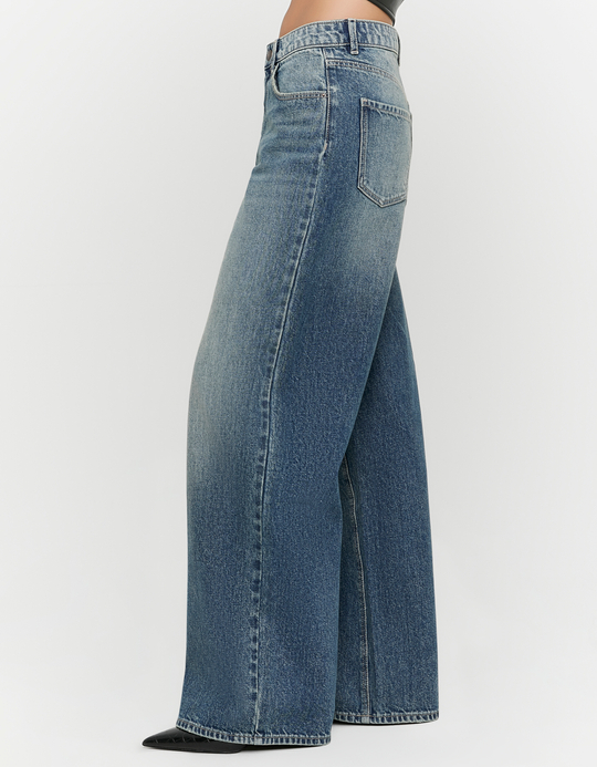 TALLY WEiJL, Jeans Baggy Blu a Vita Alta for Women
