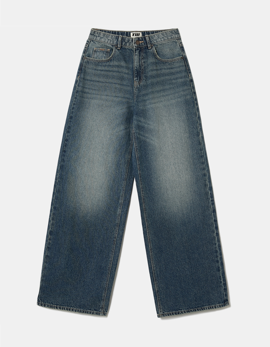 TALLY WEiJL, Jeans Baggy Blu a Vita Alta for Women