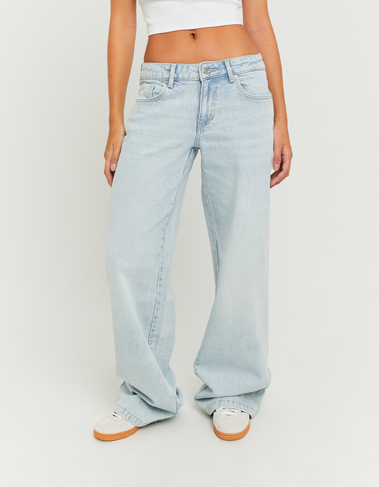 TALLY WEiJL, Hellblaue Low Waist Straight Leg Jeans for Women