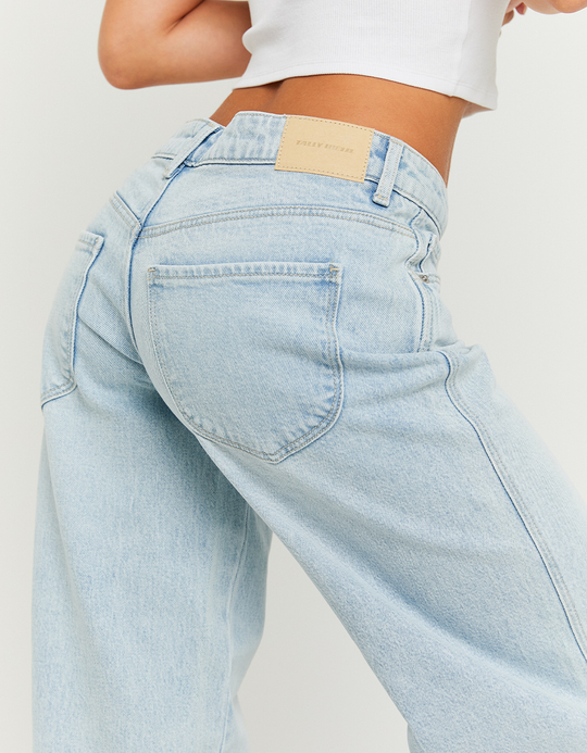 TALLY WEiJL, Hellblaue Low Waist Straight Leg Jeans for Women