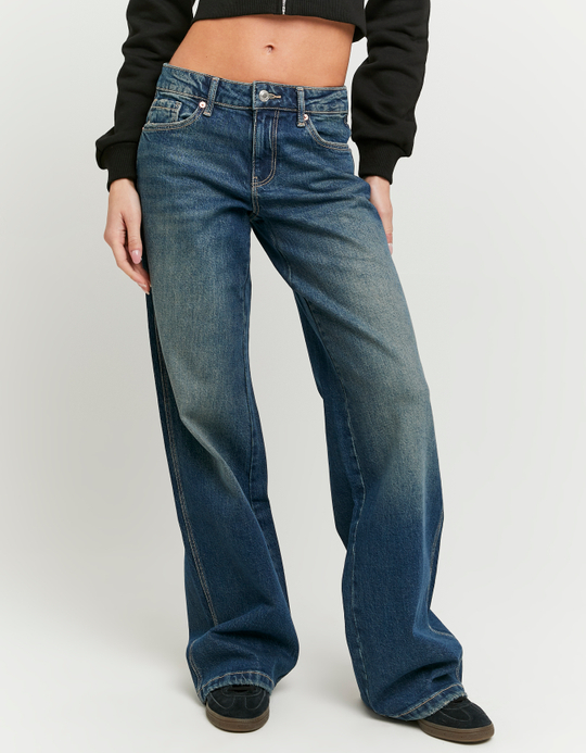TALLY WEiJL, Light Blue Low Waist Straight Leg Jeans for Women