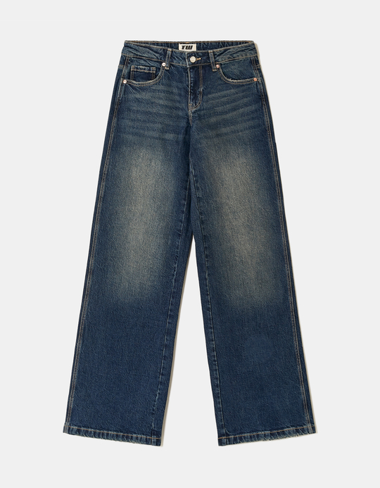 TALLY WEiJL, Jean Droit Bleu Clair Taille Basse for Women
