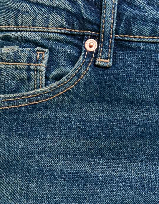 TALLY WEiJL, Jean Droit Bleu Clair Taille Basse for Women