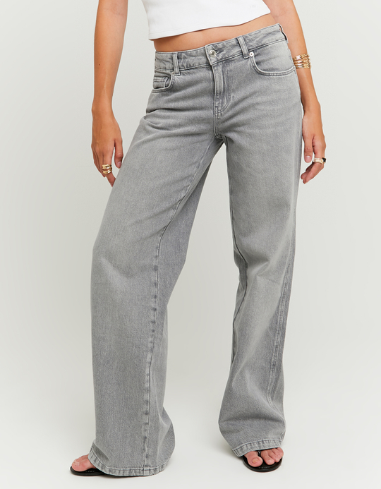 TALLY WEiJL, Jeans grigi a gamba dritta a vita bassa for Women