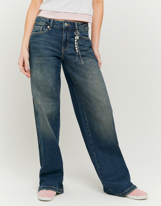 TALLY WEiJL, Blue Low Waist Straight Leg Jeans for Women