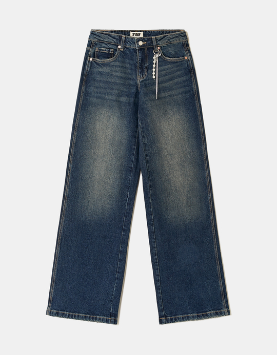 TALLY WEiJL, Blue Low Waist Straight Leg Jeans for Women