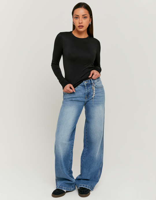 TALLY WEiJL, Blue Low Waist Straight Leg Jeans for Women